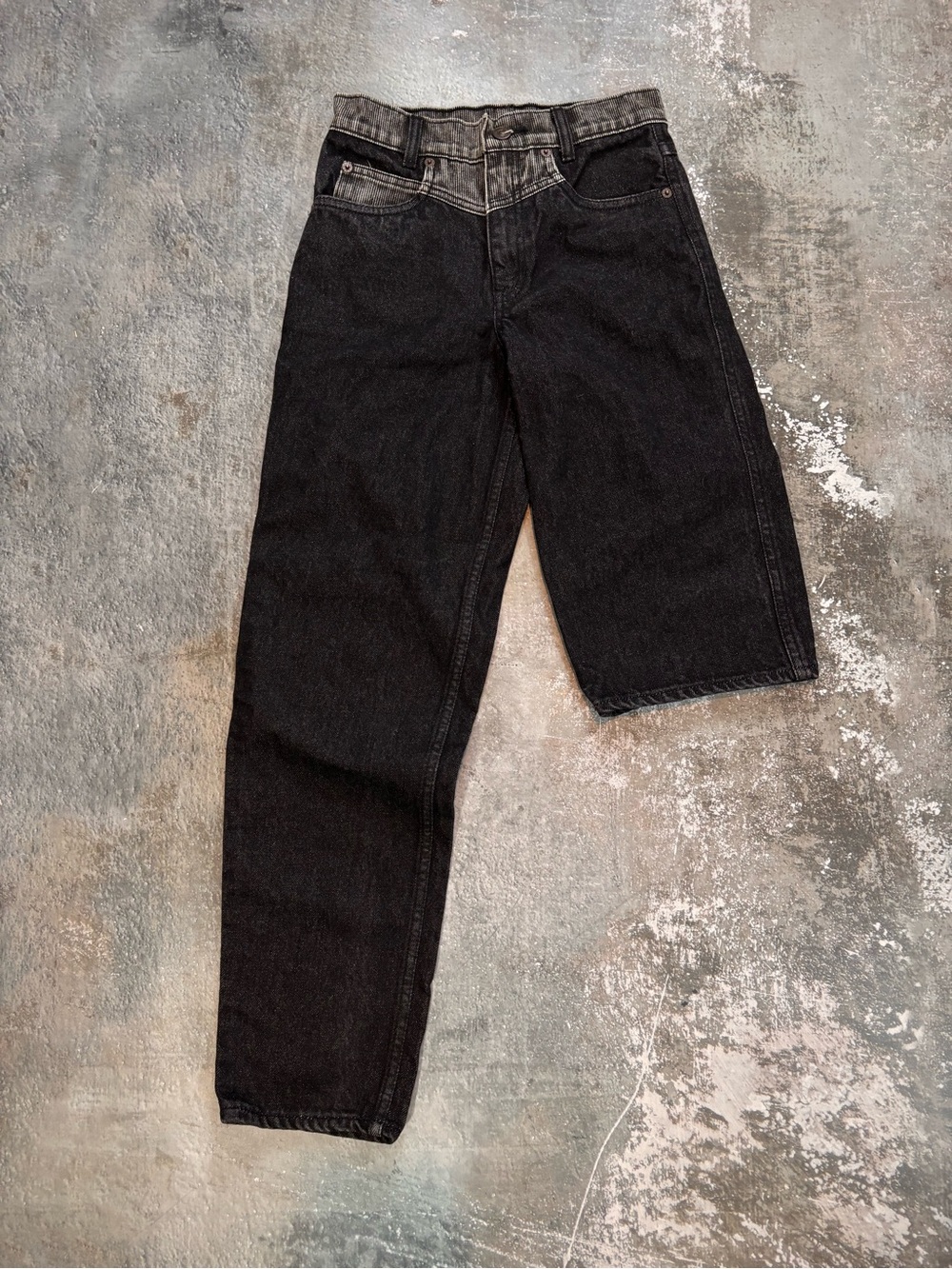 Vintage 90s Levis Sample Jeans Unfinished Black Denim. Size 26